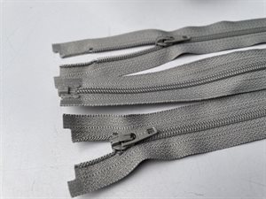 Letvægt lynlås - blid grå og delbar, 34 cm